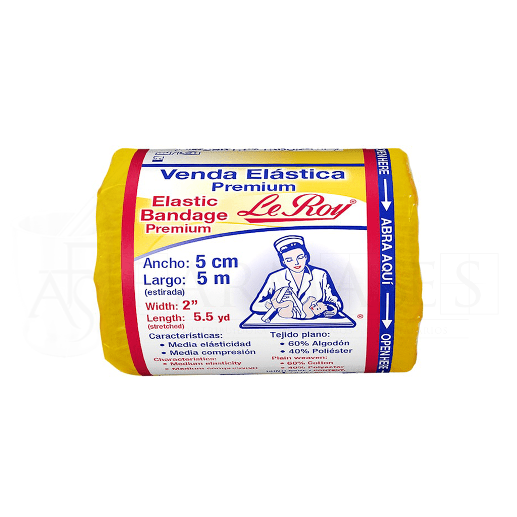 Venda Elástica Premium Le Roy 5 cm x 5 metros
