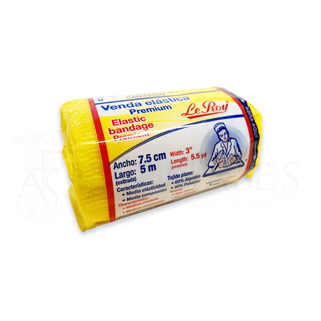 [13004] Venda Elástica Premium Le Roy 7.5 cm x 5 metros
